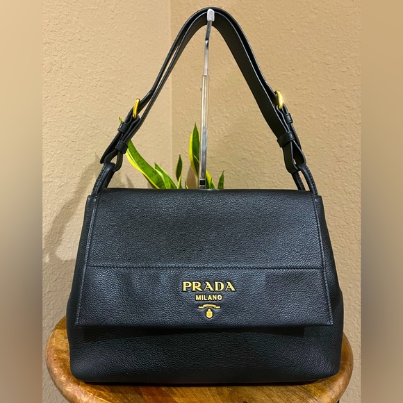 Prada Handbags - PRADA VITELLO DAINO LEATHER SHOULDER BAG